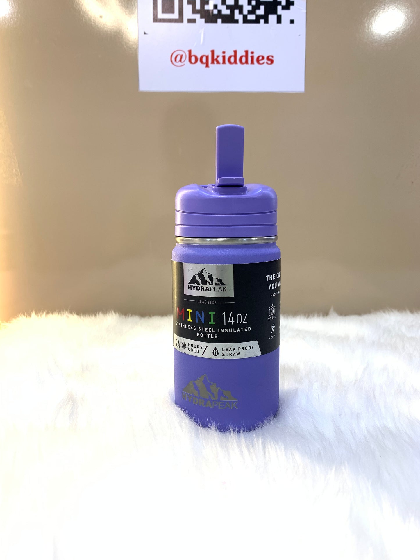 HYDRAPEAK MINI STAINLESS STEEL INSULATED WATER BOTTLE 140Z WITH STRAW