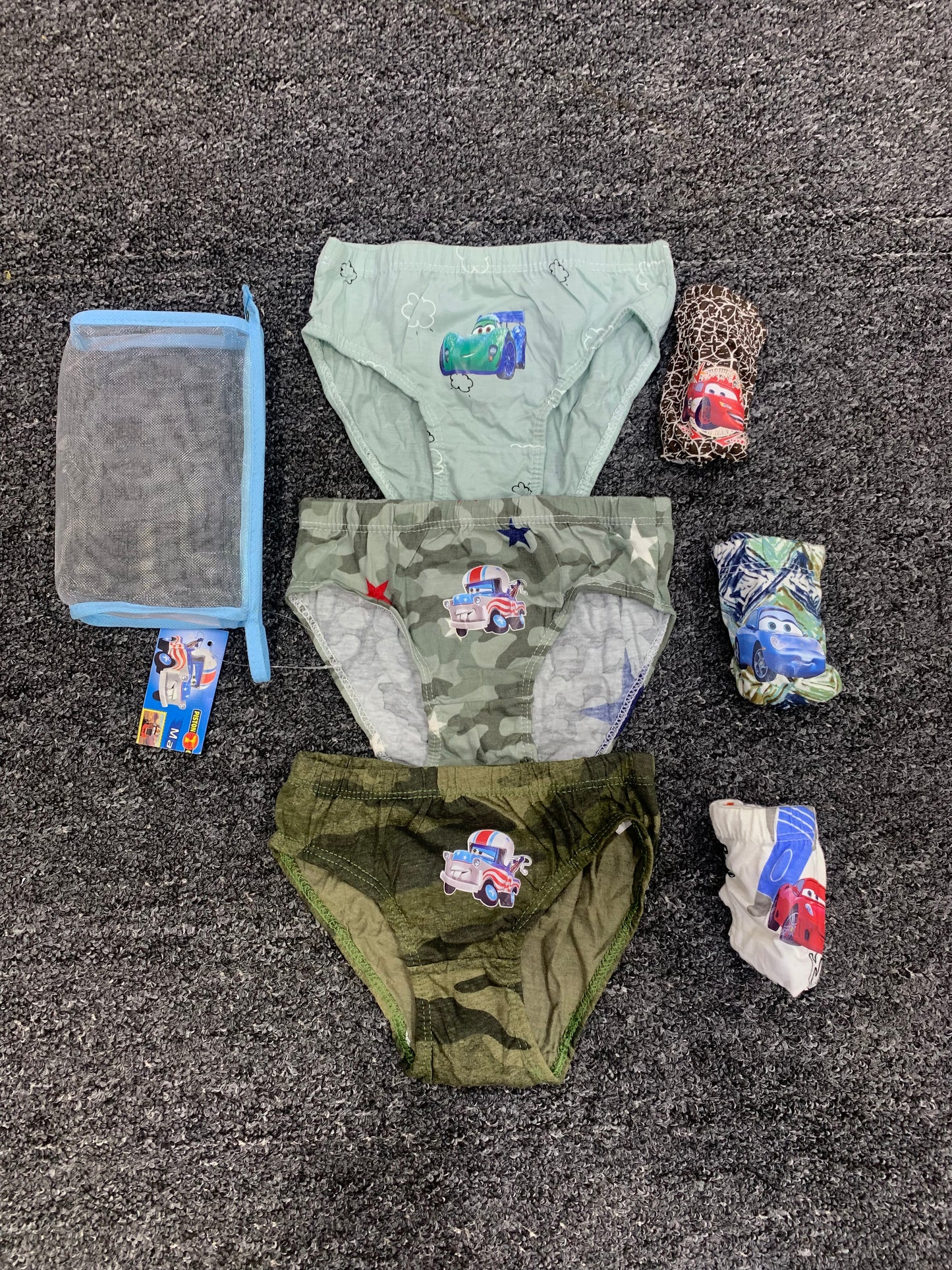 6 IN 1 CHILDREN BOYS PURSE PANTS MULTI-CHARACTER(blue purse)