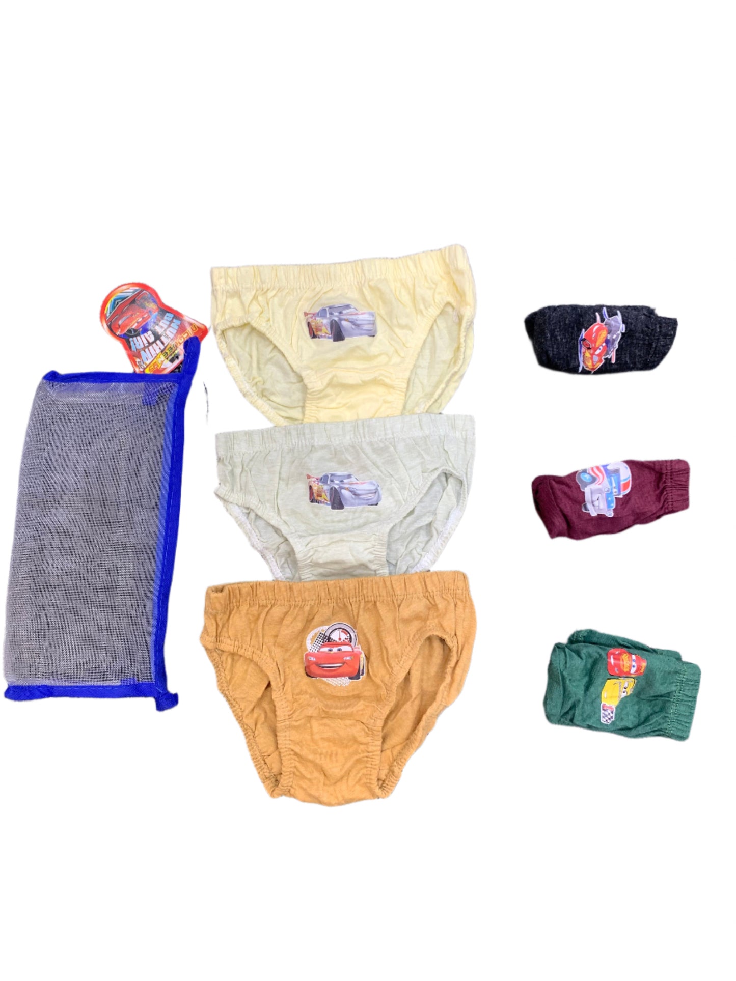 6 IN 1 CHILDREN BOYS PURSE BRIEF PANTS MULTI-CHARACTER(blue purse)