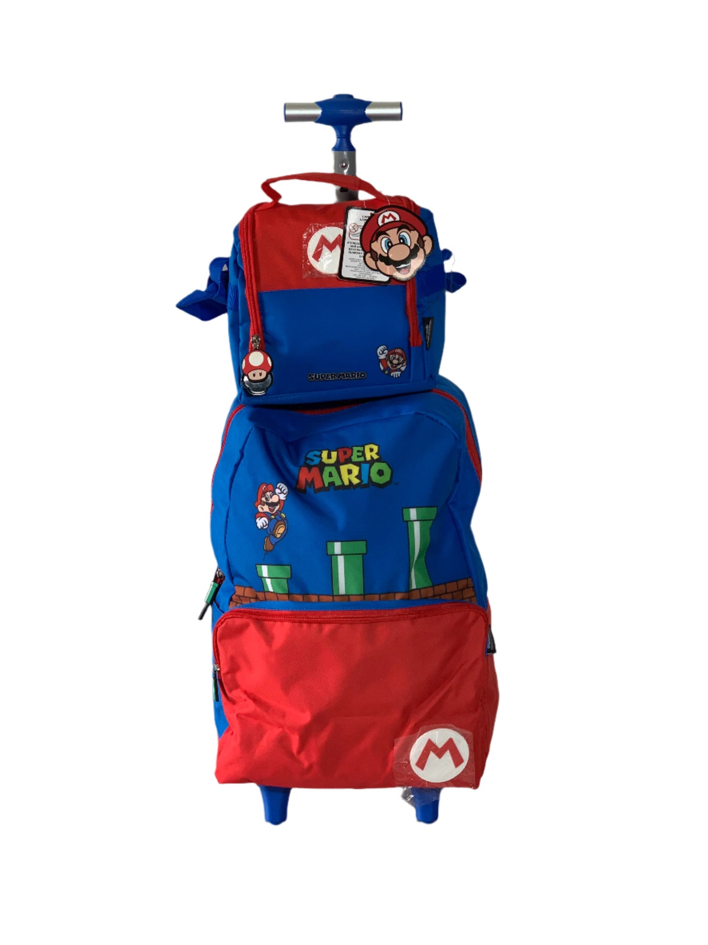 SUPER MARIO TROLLEY SCHOOL BAG WITH LUNCH BAG 4-8YRS