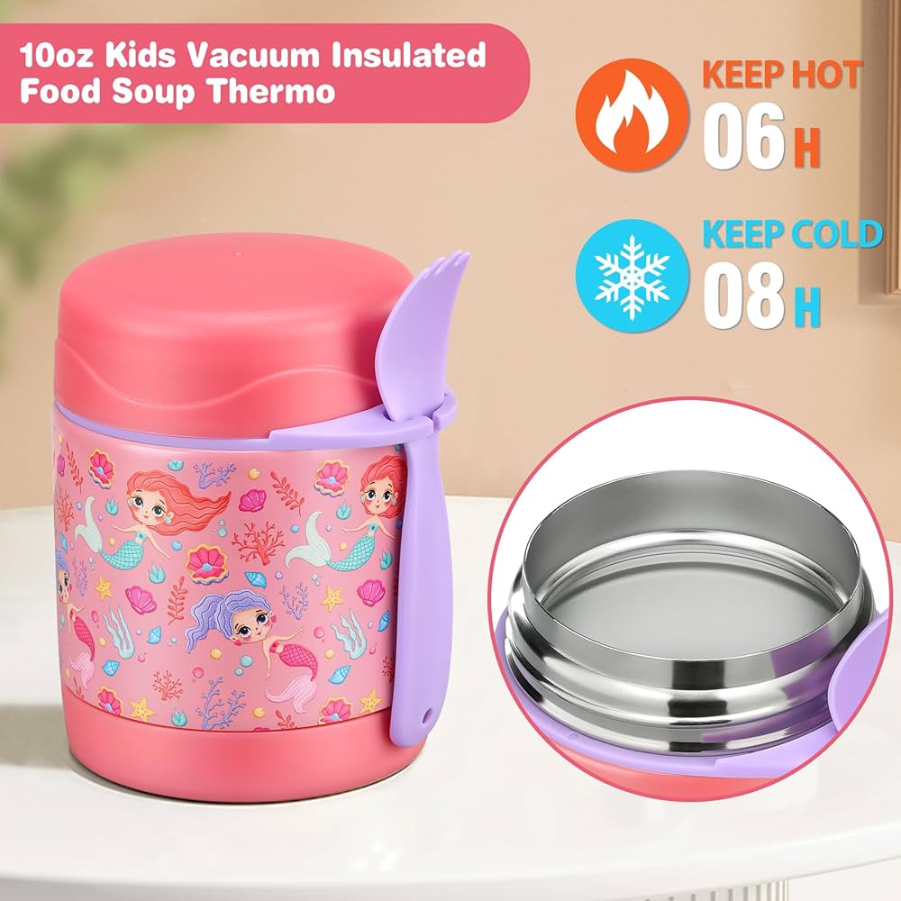 FUNTAINER FOOD FLASK 290ML(mermaid design)
