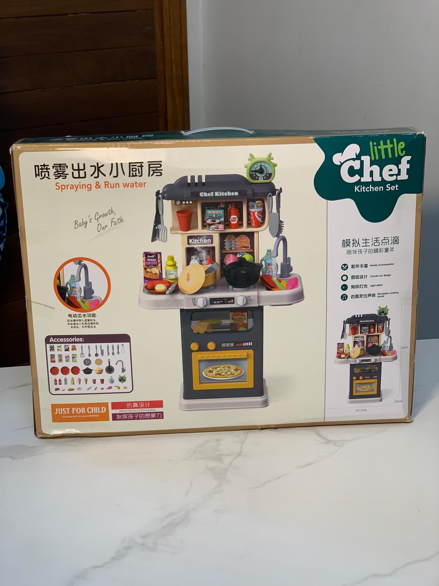 LITTLE CHEF KITCHEN PRETEND PLAY SET FOR KIDS CHEF