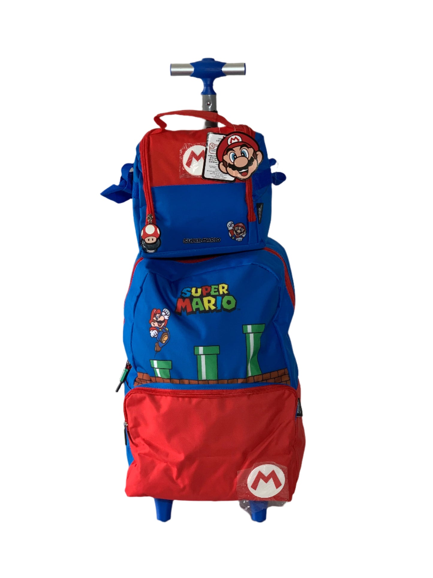 SUPER MARIO TROLLEY SCHOOL BAG WITH LUNCH BAG 4-8YRS