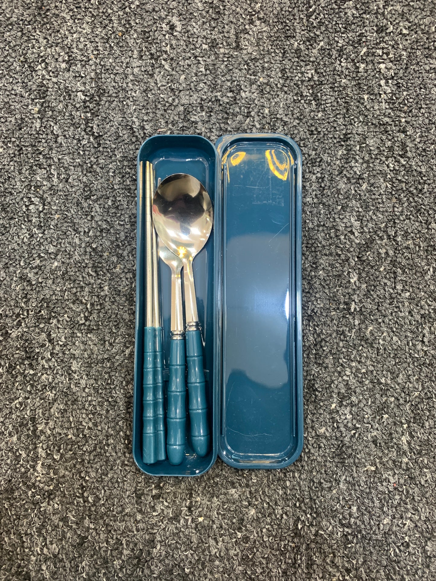 PLAIN STEEL CUTLERY WITH CHOPSTICK 4 TILL ADULT