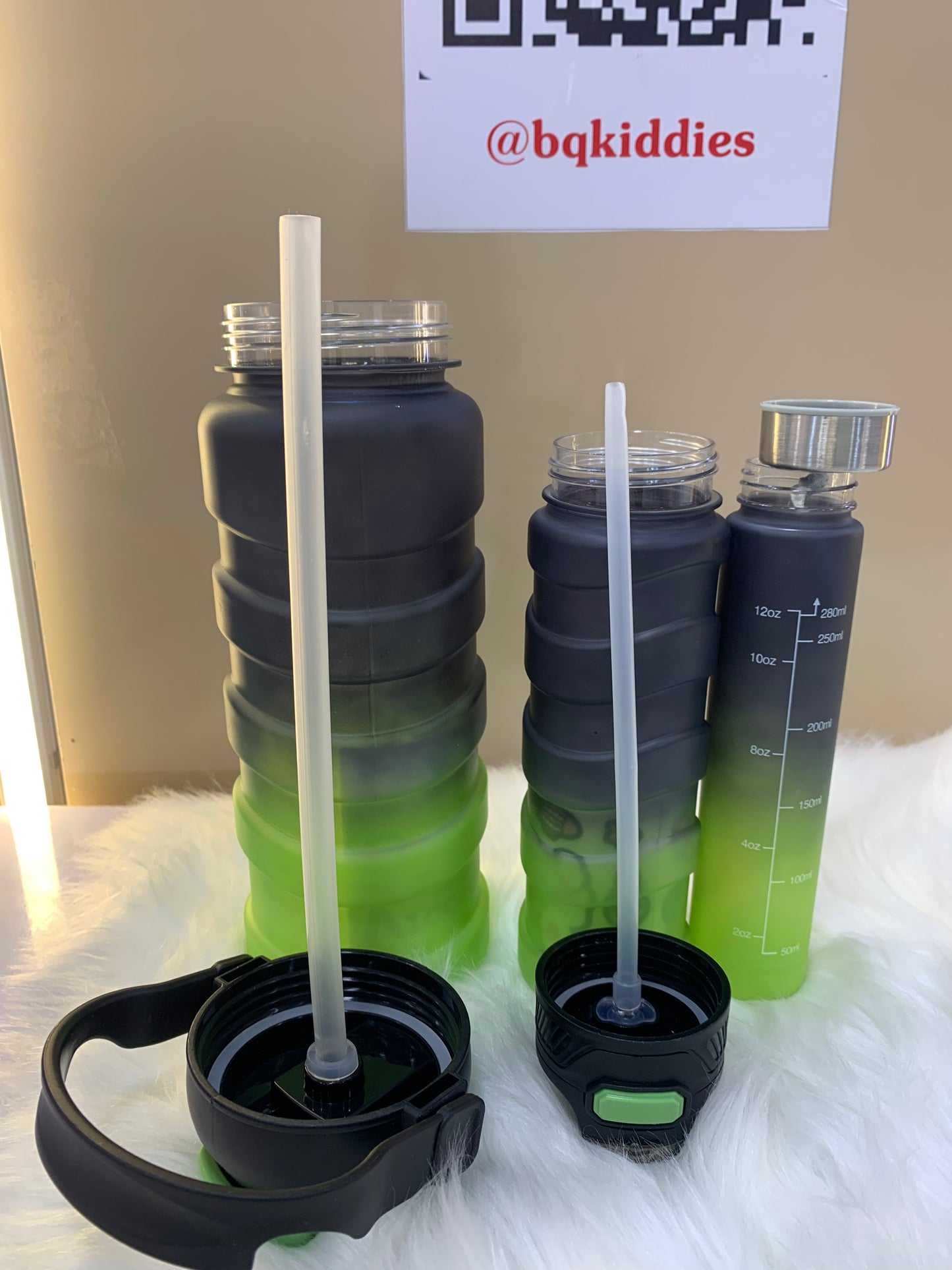 3 IN 1 DOUBLE MULTI COLOR WATER BOTTLE STRAW