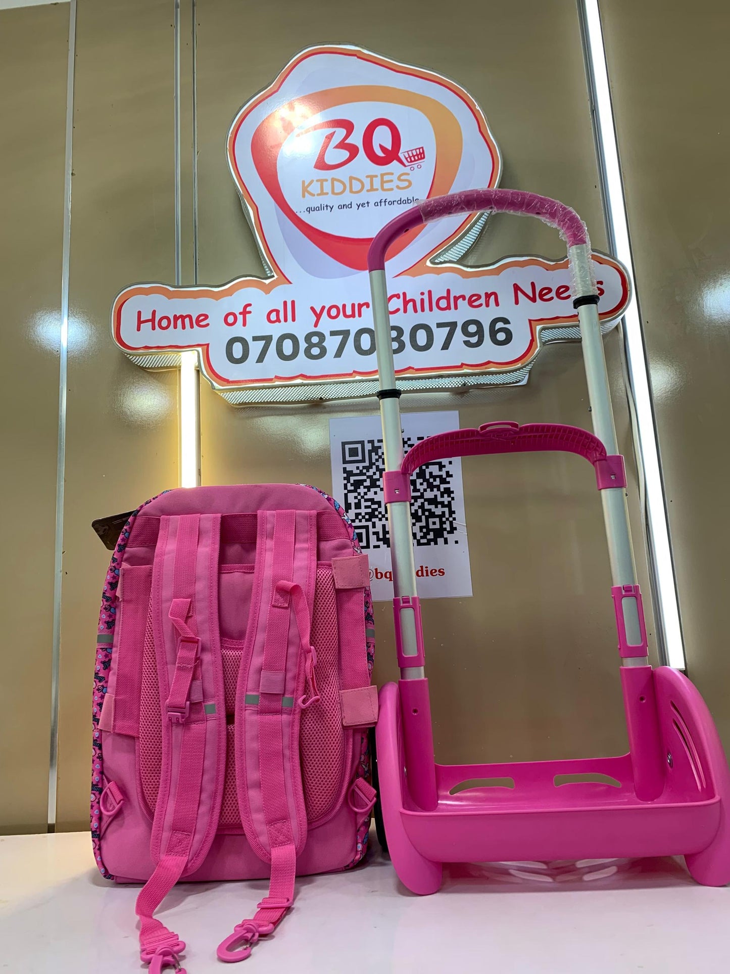 18 Inches Removable Glossy Bird Trolley Bag Crown Princess Bunny Pink