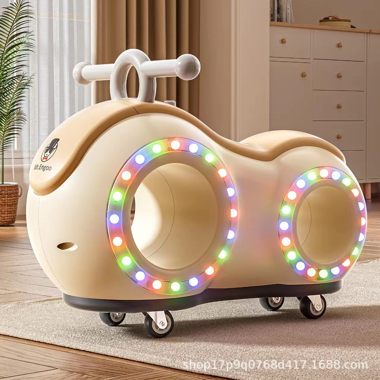 ROLL THE CART TODDLER'S ROCKING CAR WITH LIGHT & MUSIC