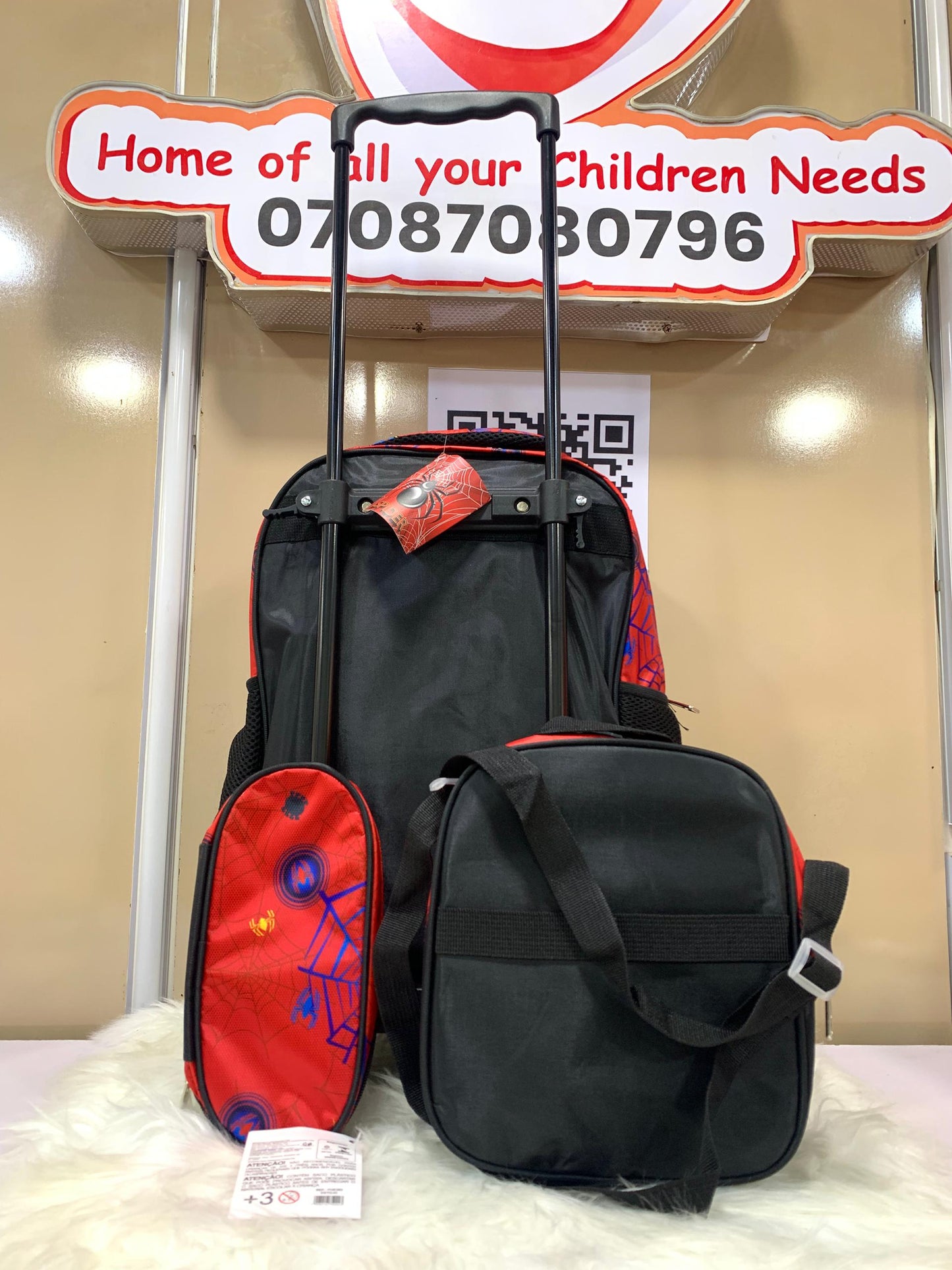 ATENCAO SPIDERMAN TROLLEY BAG SET 16"