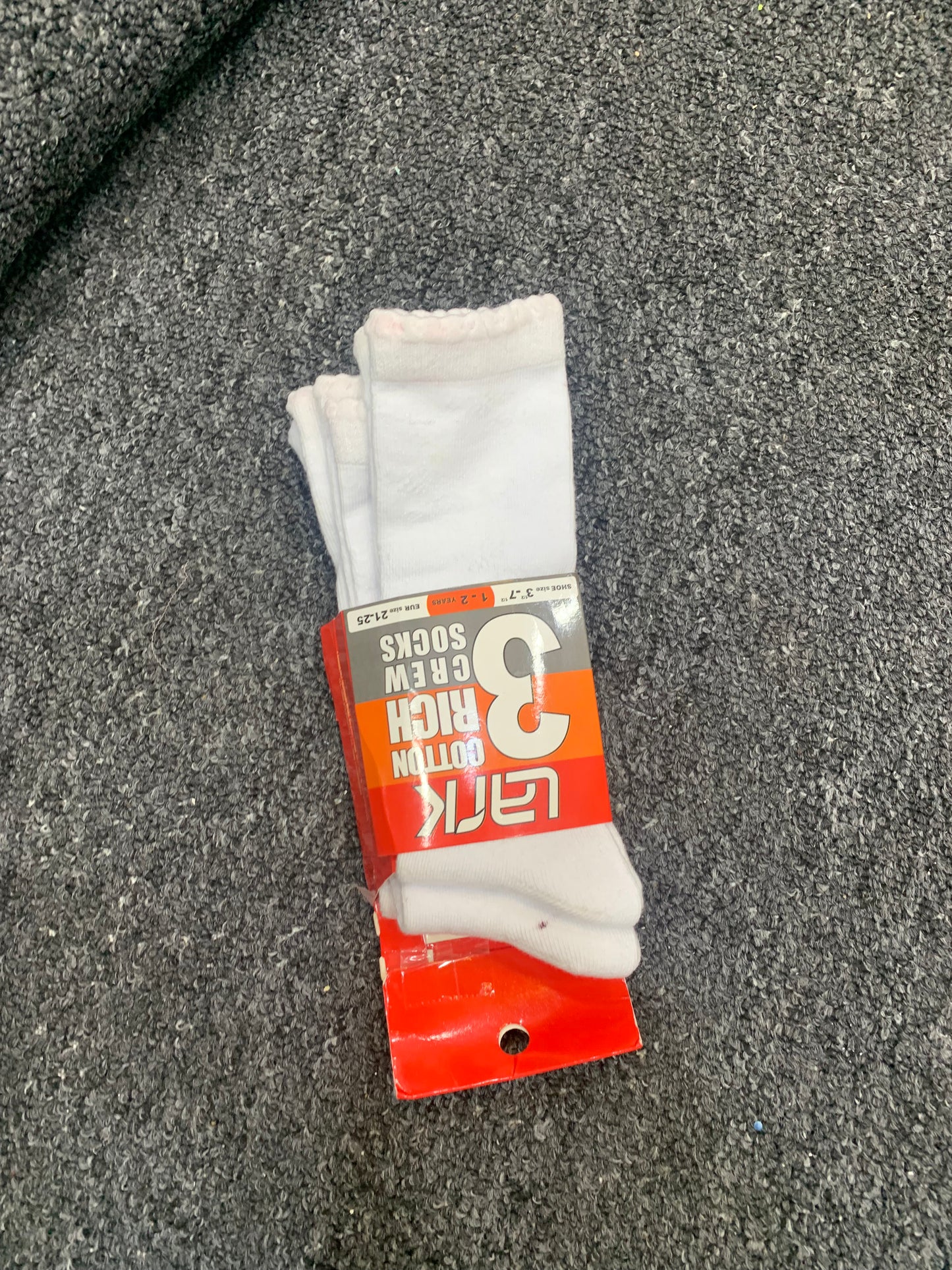 LARK COTTON RICH CREW SOCKS (WHITE 3 IN 1)