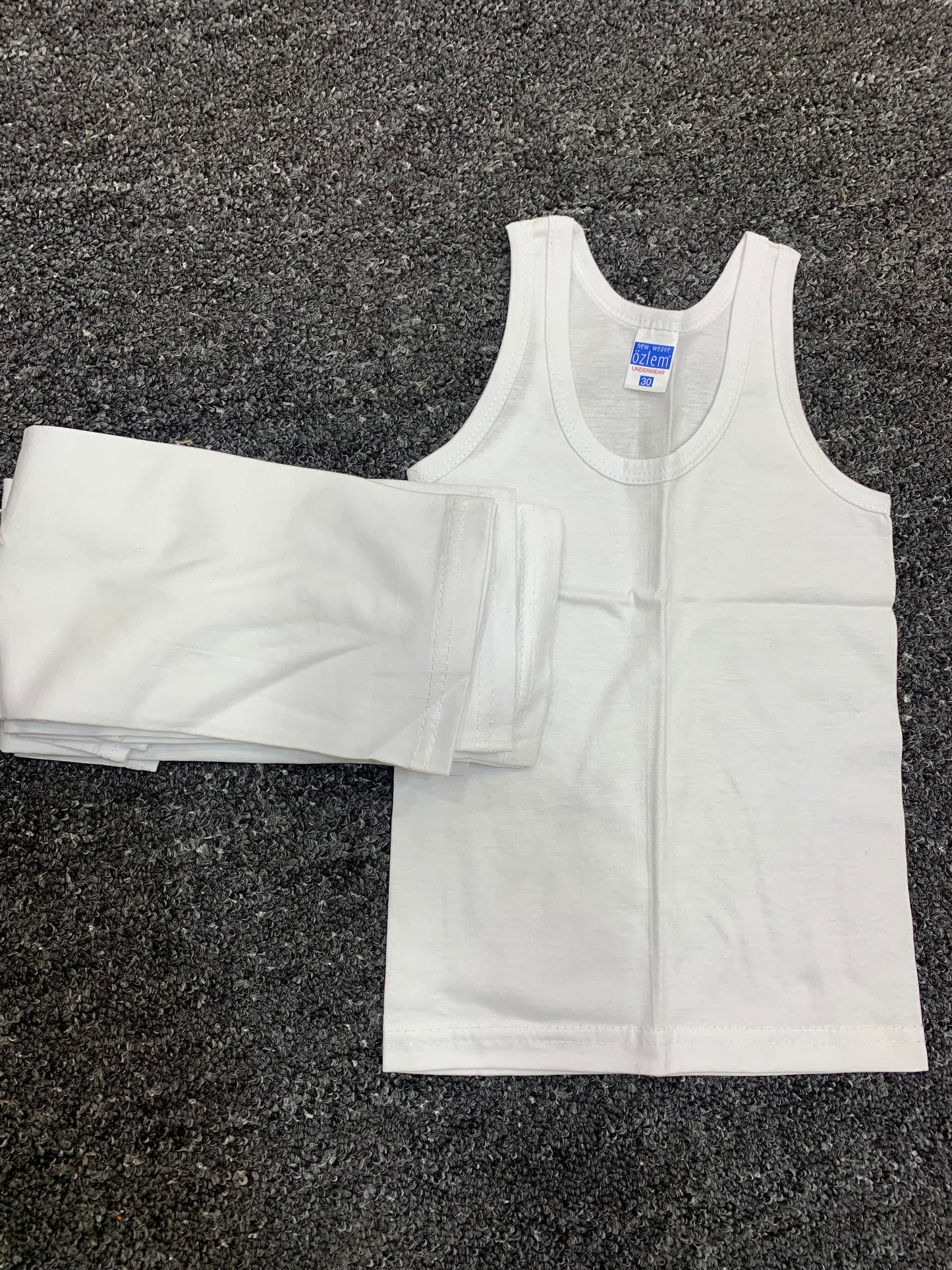 OZLEM MALE WHITE SINGLET VEST UNDERWEAR