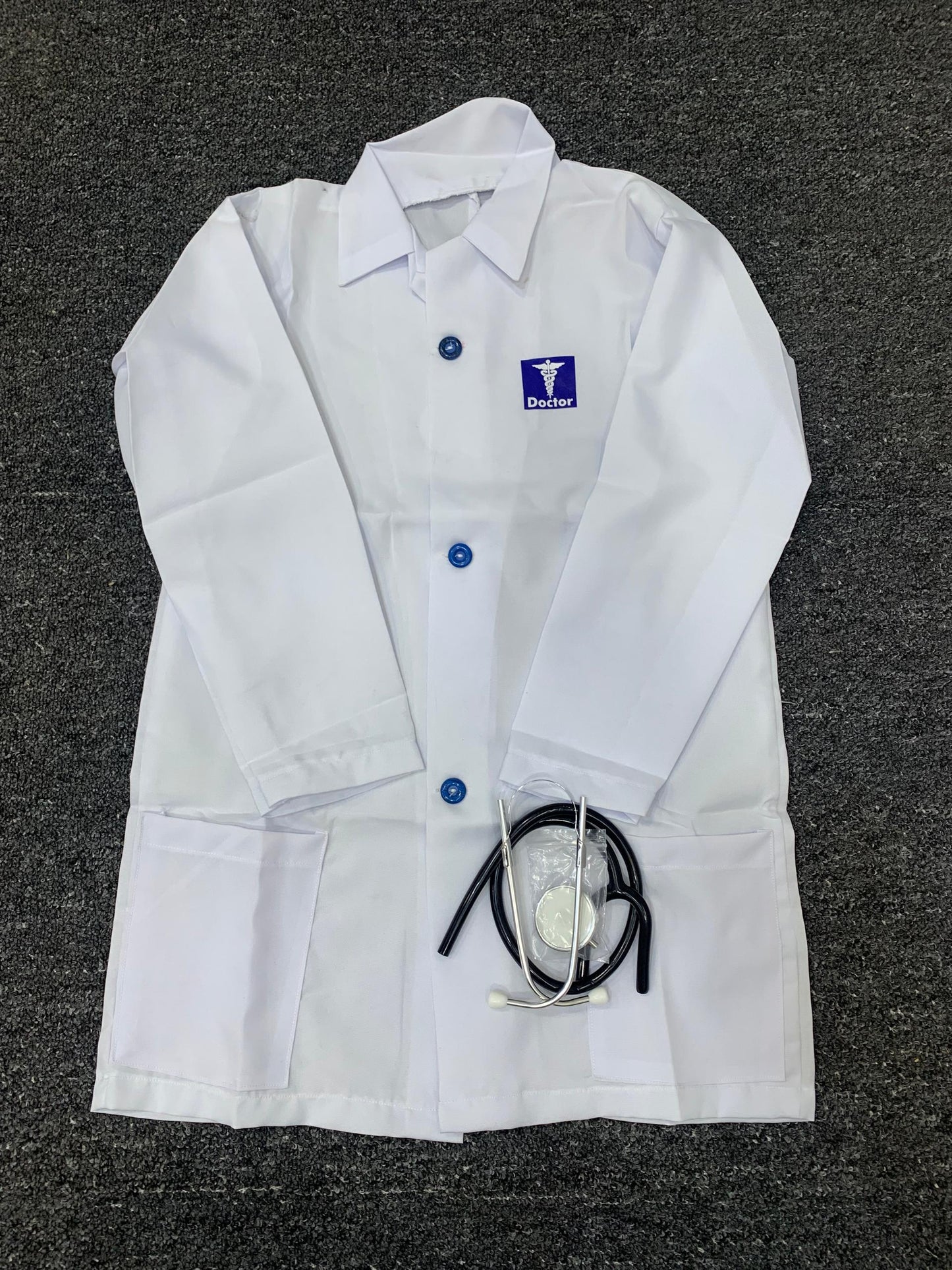 DOCTOR KIDS COSTUME LONG LENGTH WITH STETOSCOPE/3-16YRS