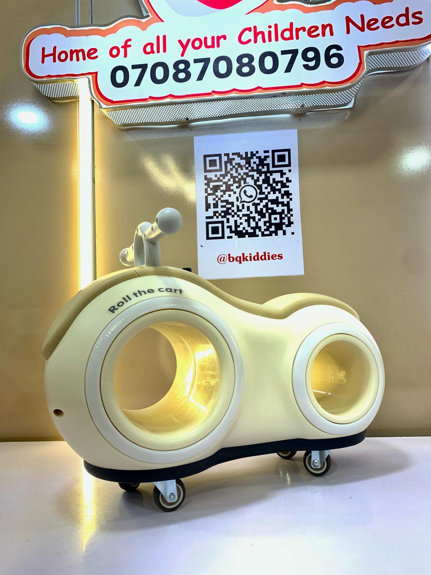 ROLL THE CART TODDLER'S ROCKING CAR WITH LIGHT & MUSIC