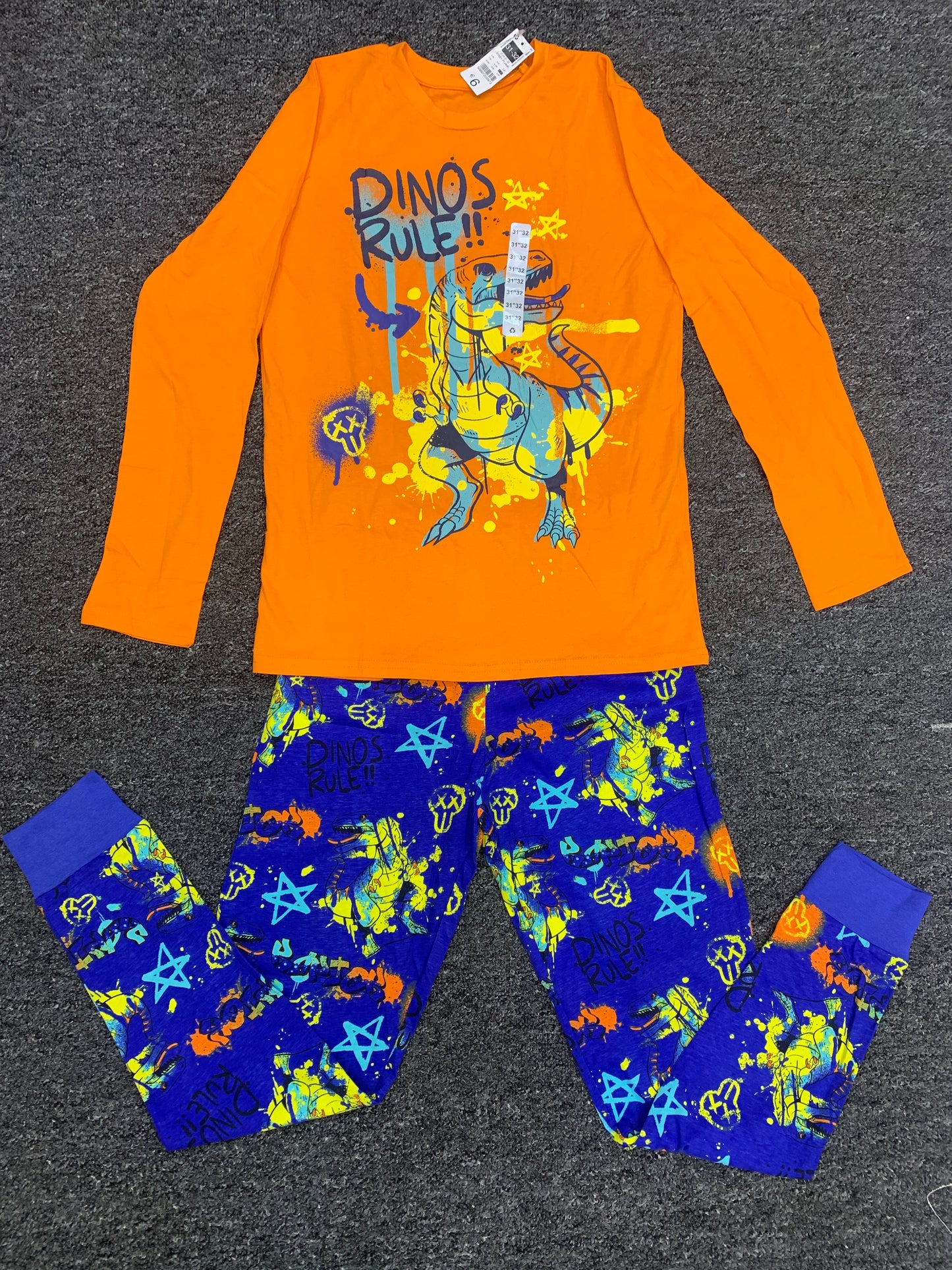 DUNNESSLEEP PYJAMA SET 2PCS SET(DINOS RULE)/11-12YEARS