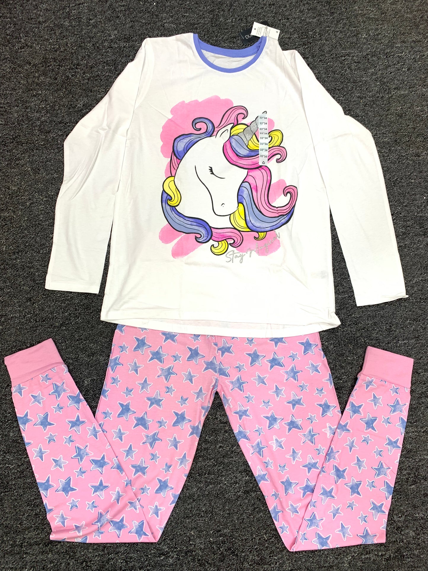 DUNNESSLEEP PYJAMA SET 2PCS SET(UNICORN)/11-14YEARS