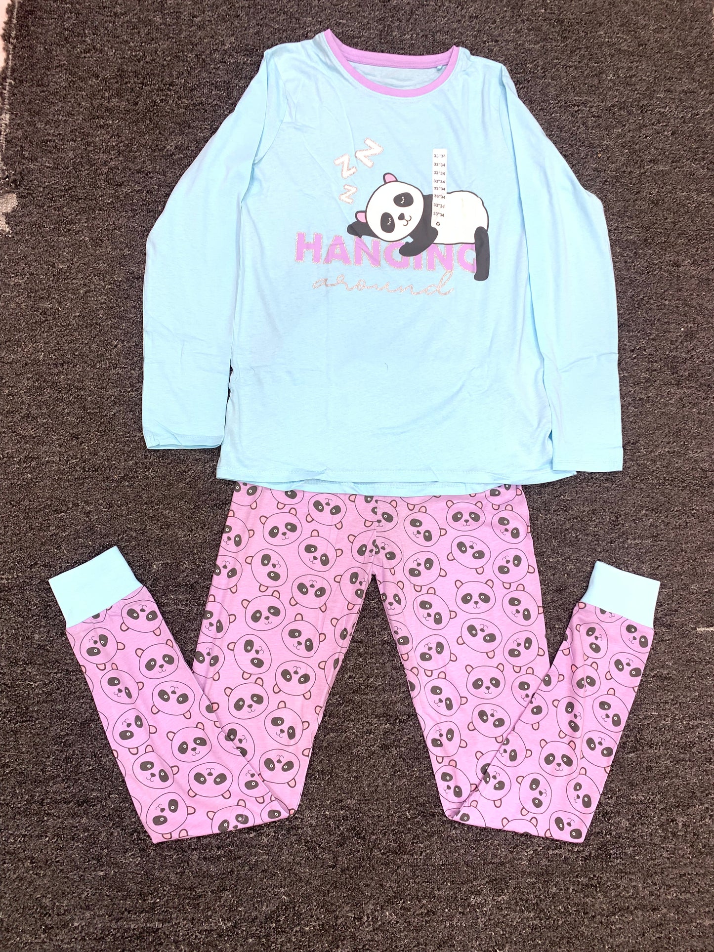DUNNESSLEEP PYJAMA SET 2PCS SET(HANGING PANDA)/11-14YEARS