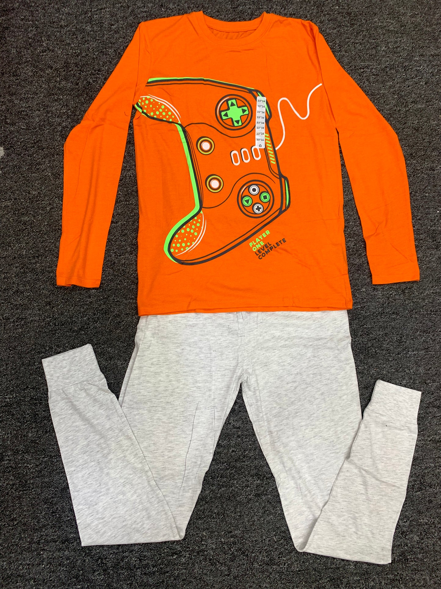 DUNNESSLEEP PYJAMA SET 2PCS SET-ORANGE/7-14YEARS