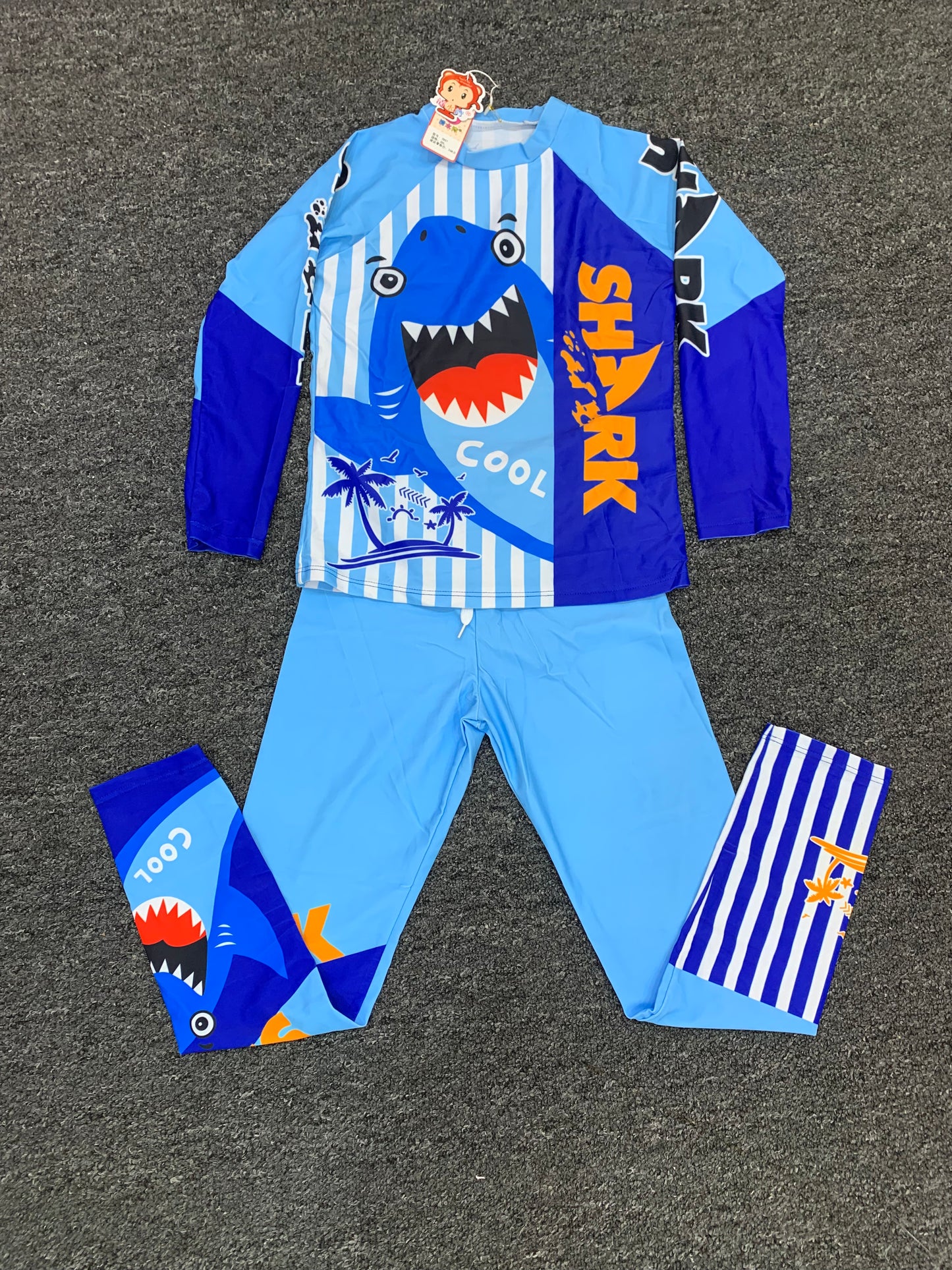 SWIMMING TRUNK SHIRT AND TROUSER(COOL SHARK)/6-14YEARS