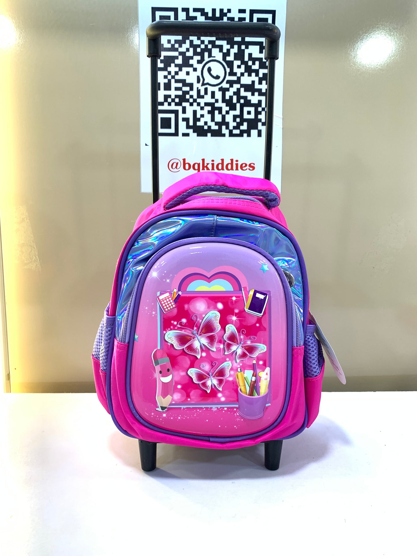 8 Inches Single Sport Trolley and back Bag Banny Princess