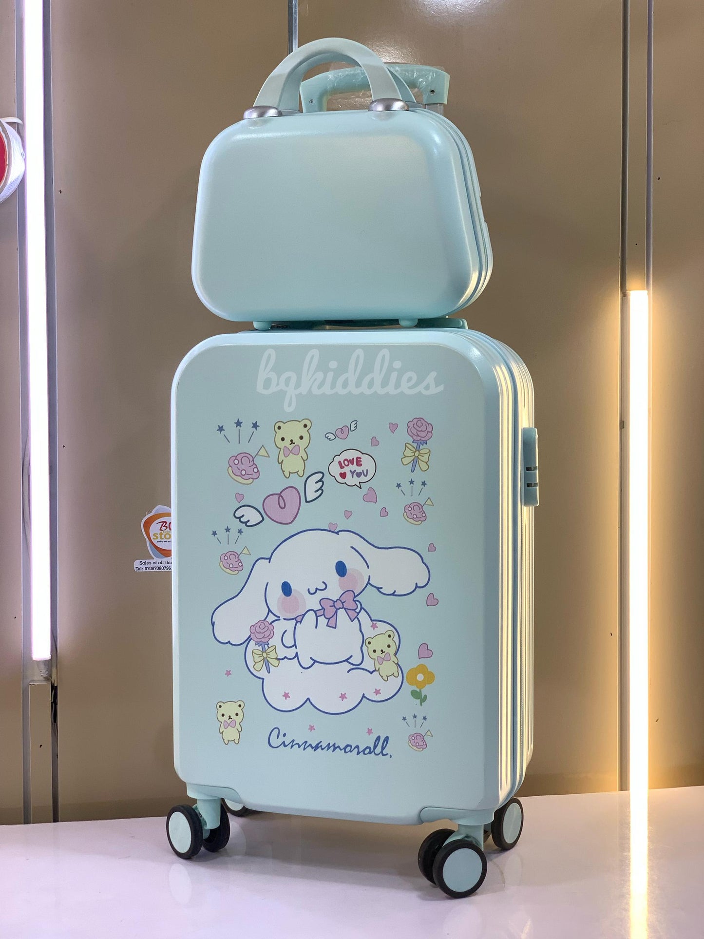 ANIME CINNAMONROLL SANRIOUS TRAVEL LUGGAGE BOX WITH CARRY ON 2IN1