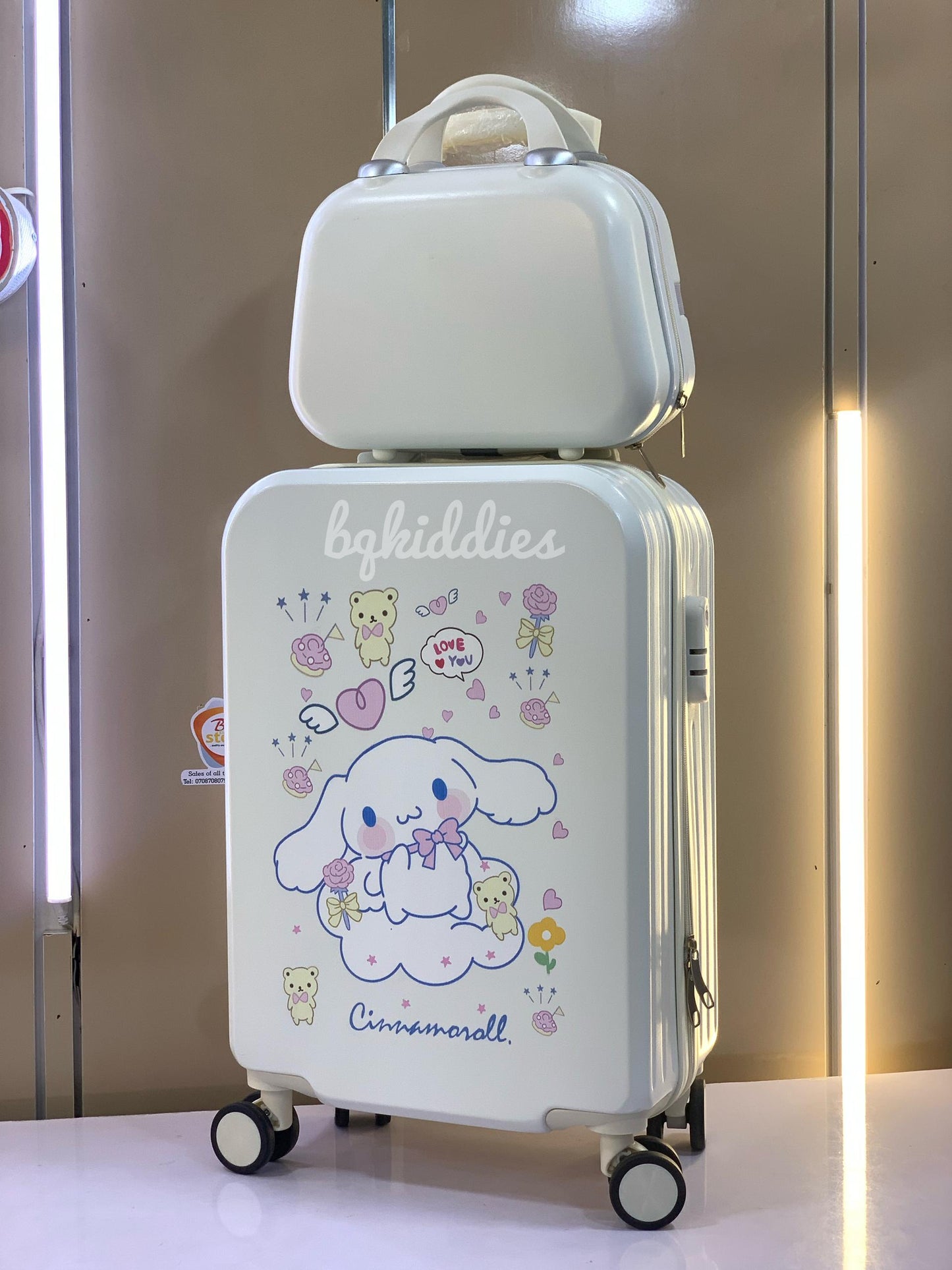 ANIME CINNAMONROLL SANRIOUS TRAVEL LUGGAGE BOX WITH CARRY ON 2IN1