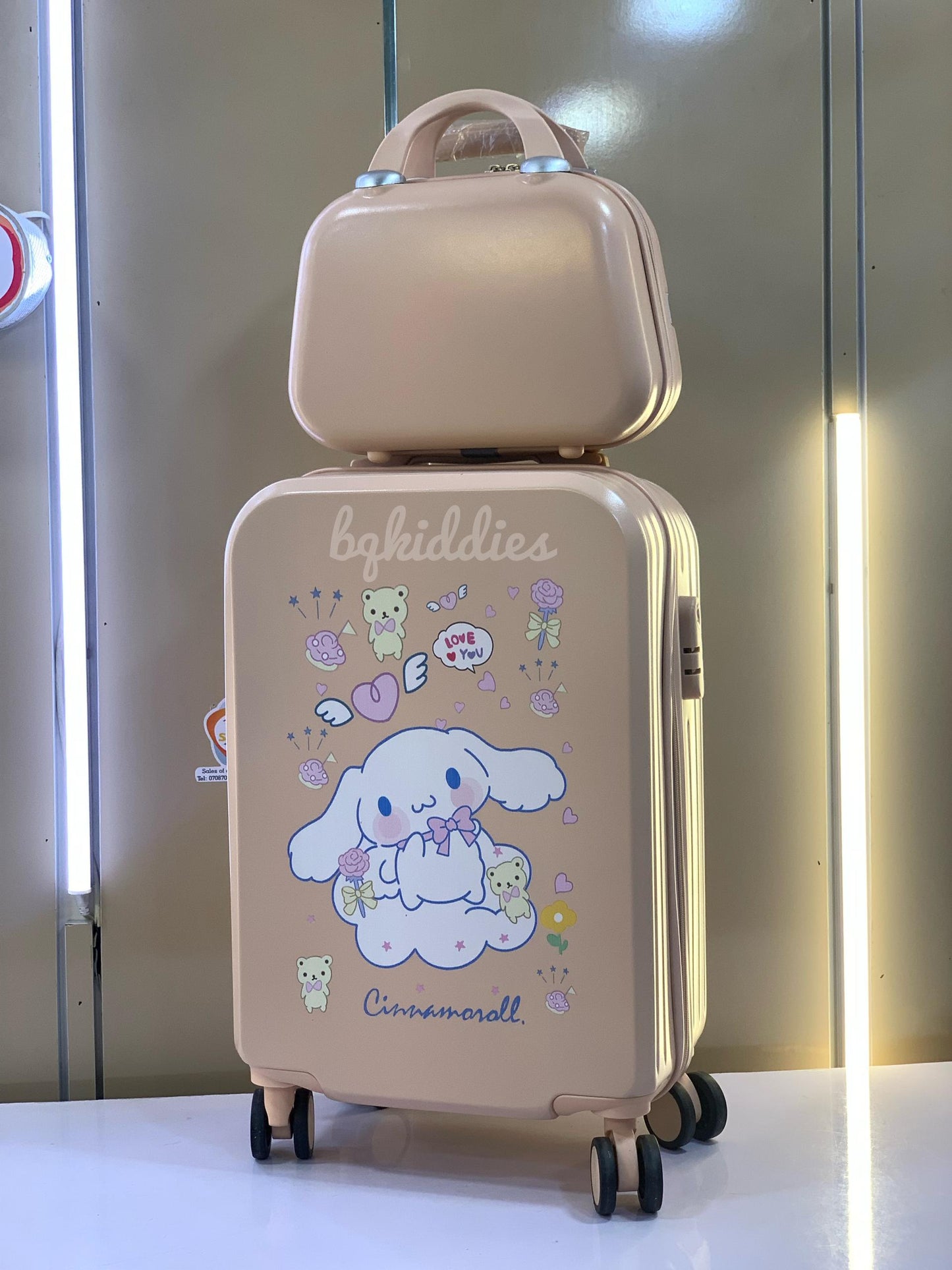 ANIME CINNAMONROLL SANRIOUS TRAVEL LUGGAGE BOX WITH CARRY ON 2IN1