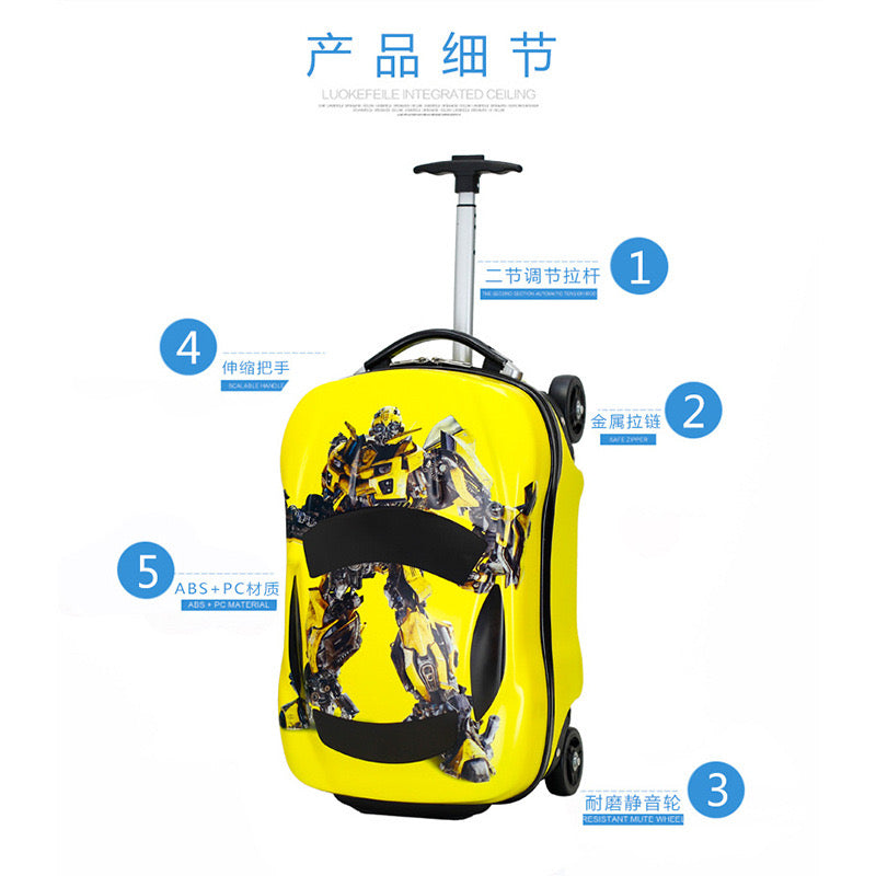 PC CAR SHAPE KID TROLLEY TRAVEL LUGGAGE BOX 18 INCHES