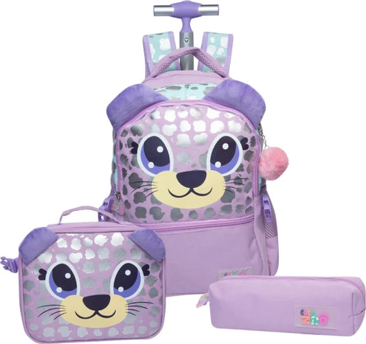 CUTIE ZOO TROLLEY BAG PACK WITH LUNCH BAG 4-8YRS