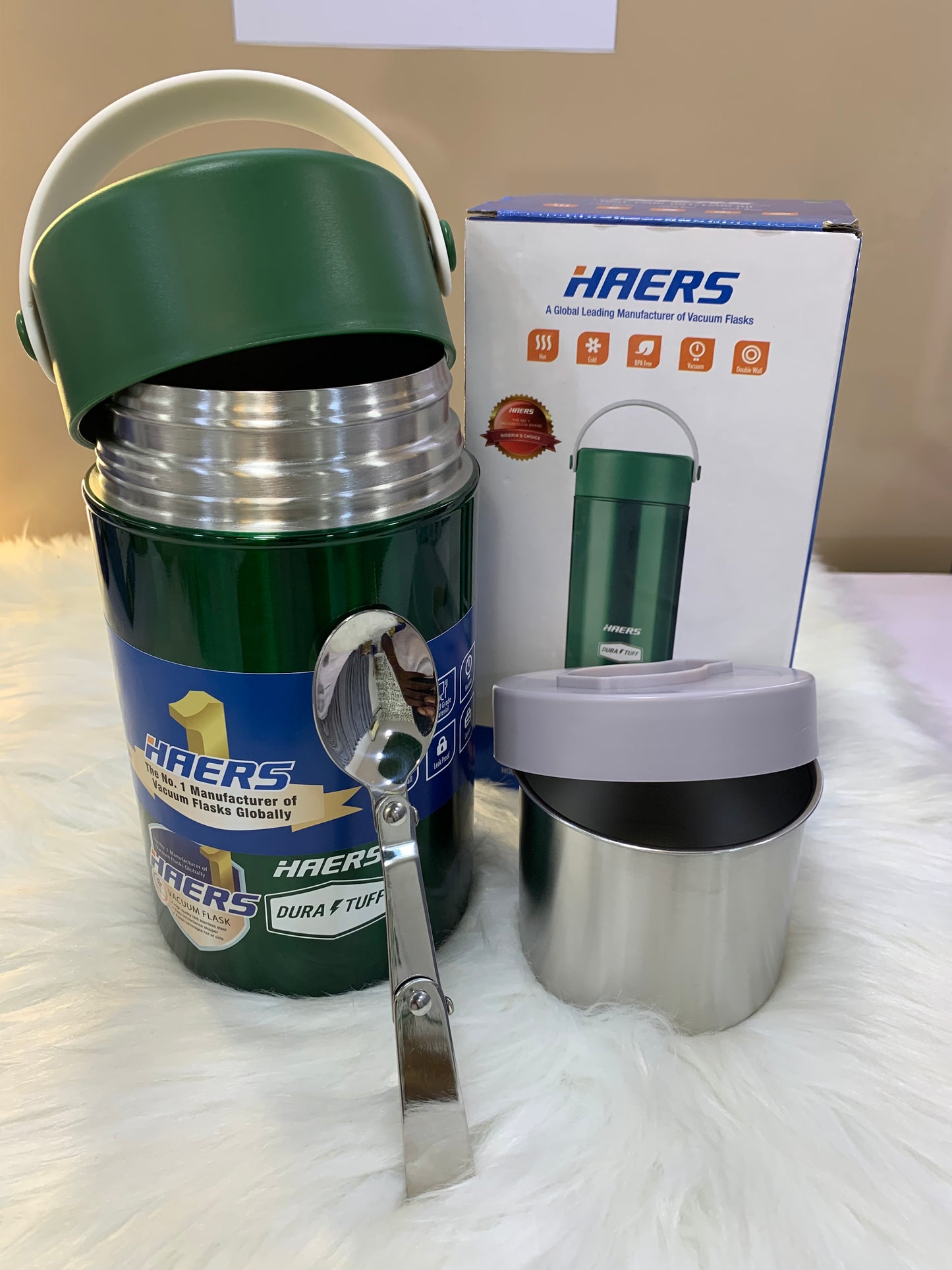 HAERS VACUUM FOOD FLASK 1200ML 24 HOURS HOTNESS ORIGINAL