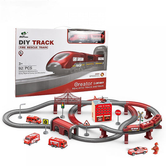DIY TRACK FIRE RESCUE TRAIN TOY