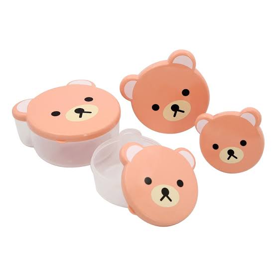 CARTOON TEDDY-BEAR 4 IN 1 PLASTIC SNACK LUNCH PLATE
