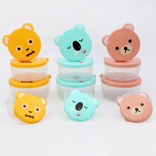 CARTOON TEDDY-BEAR 4 IN 1 PLASTIC SNACK LUNCH PLATE