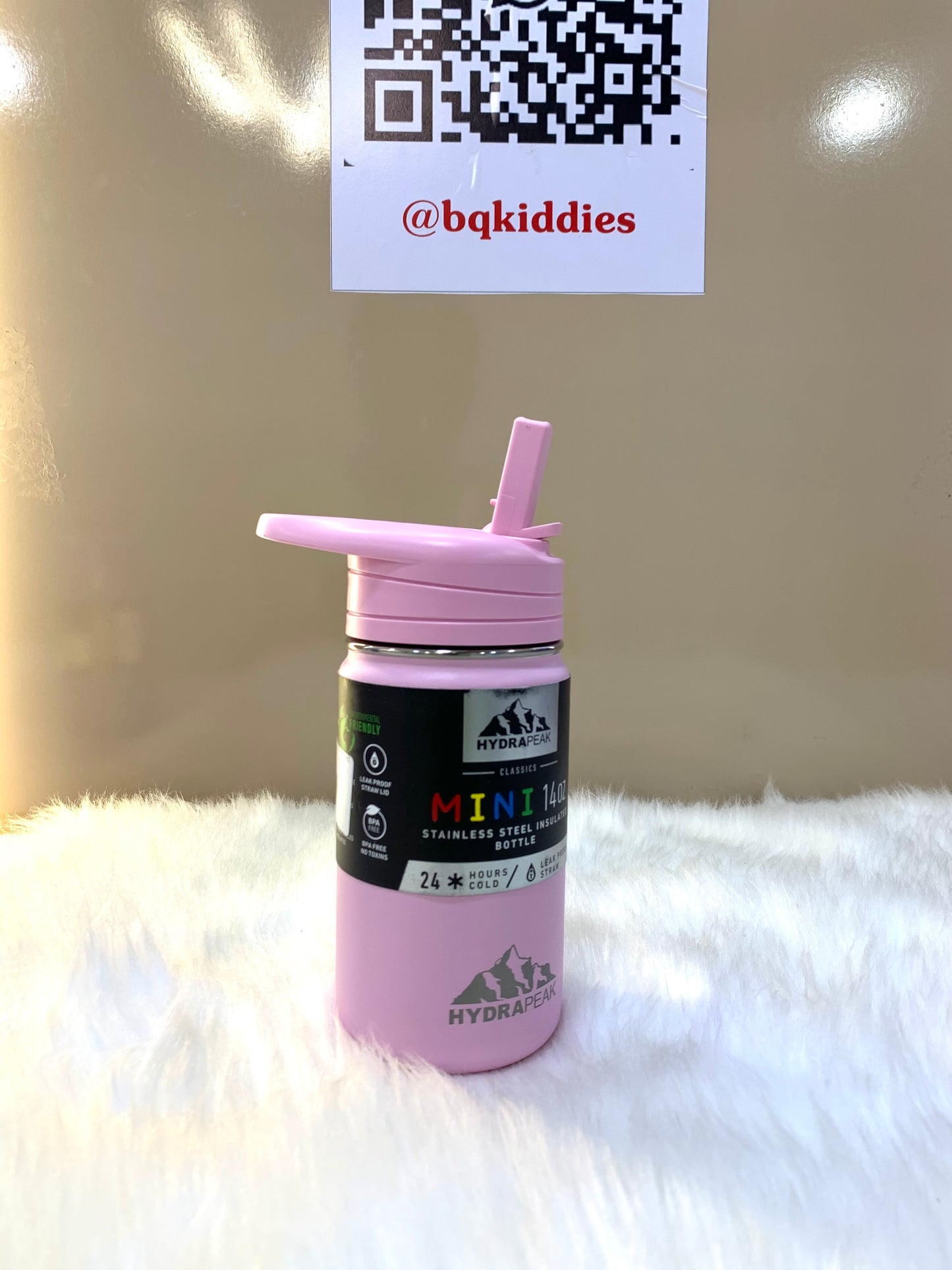 HYDRAPEAK MINI STAINLESS STEEL INSULATED WATER BOTTLE 140Z WITH STRAW