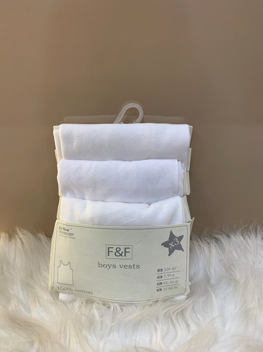 F&F BOYS VEST WHITE 3 IN 1