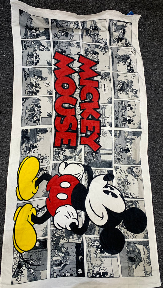 DISNEY COLLECTION MICKEY MOUSE COMIC PRINT BEACH TOWEL 28 x 58cm