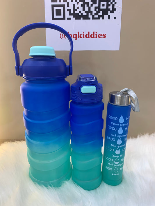 3 IN 1 DOUBLE MULTI COLOR WATER BOTTLE STRAW