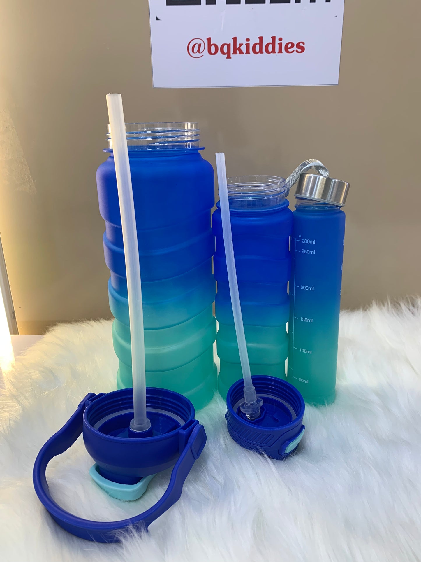 3 IN 1 DOUBLE MULTI COLOR WATER BOTTLE STRAW