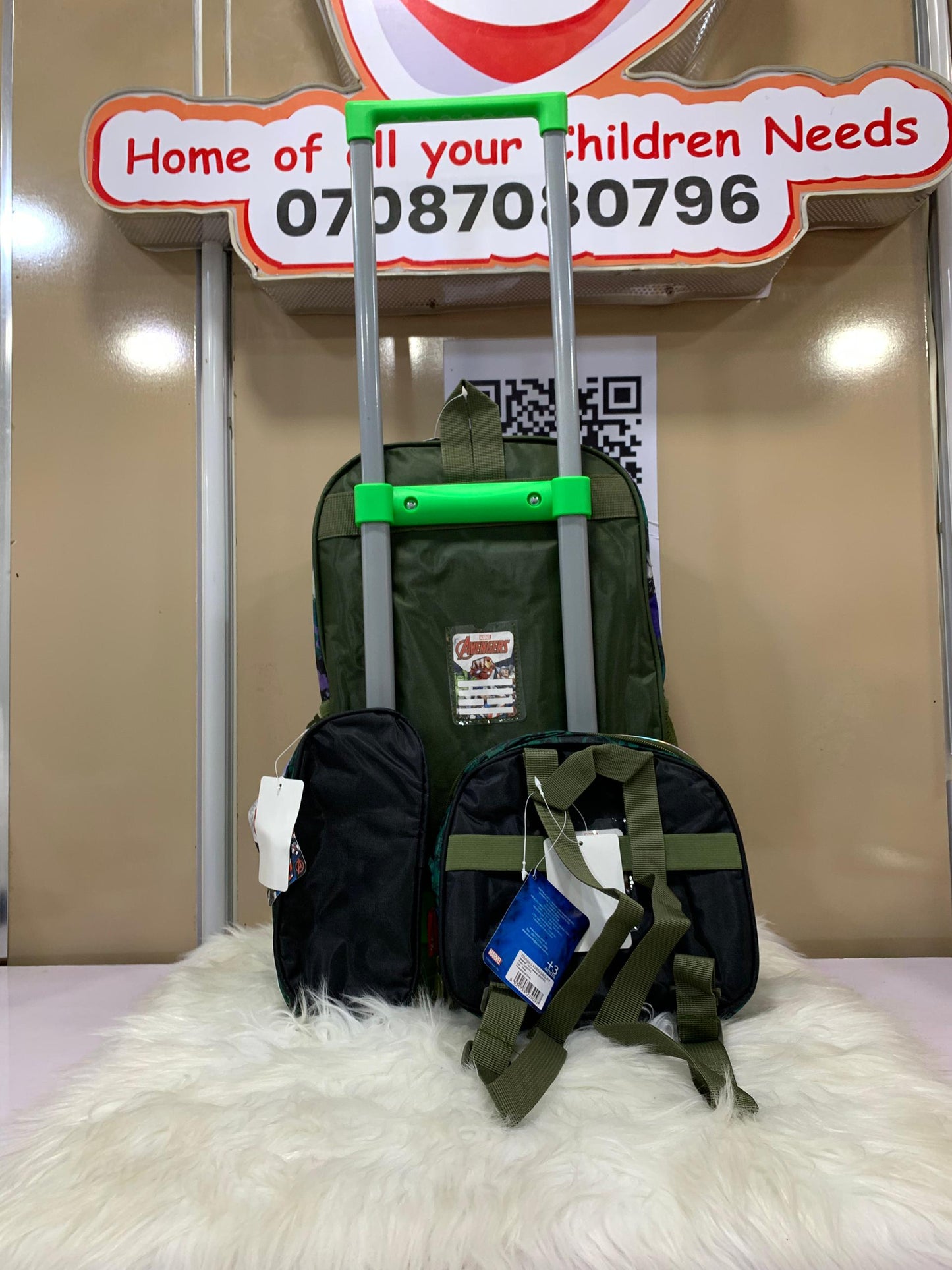 MARVEL AVENGERS HULK DESIGN 16'' TROLLEY BAG SET