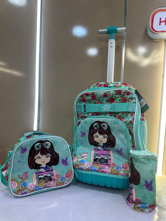 JASMINESTAR TROLLEY AND BACK BAG SET 4-8YRS