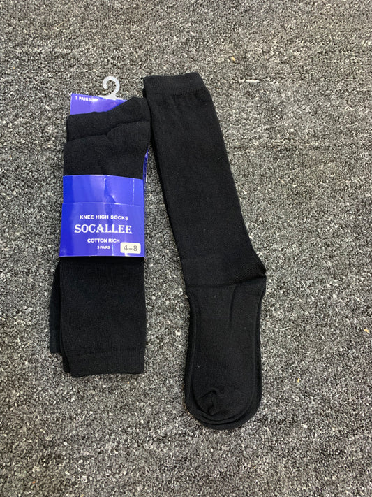 SOCALLEE KNEE HIGH SOCKS (BLACK) 3PAIRS
