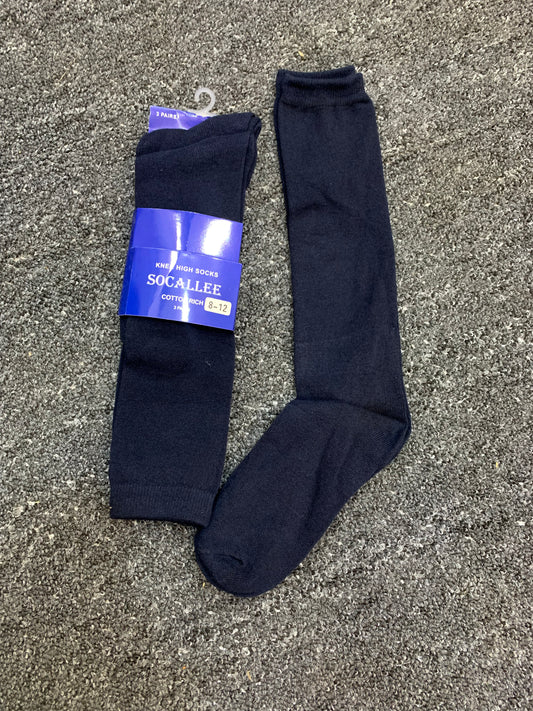 SOCALLEE KNEE HIGH SOCKS (NAVY BLUE) 3PCS