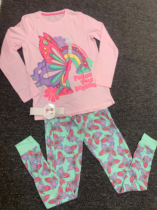 DUNNESSLEEP PYJAMA SET 2PCS SET (BUTTERFLY)/11-14YEARS