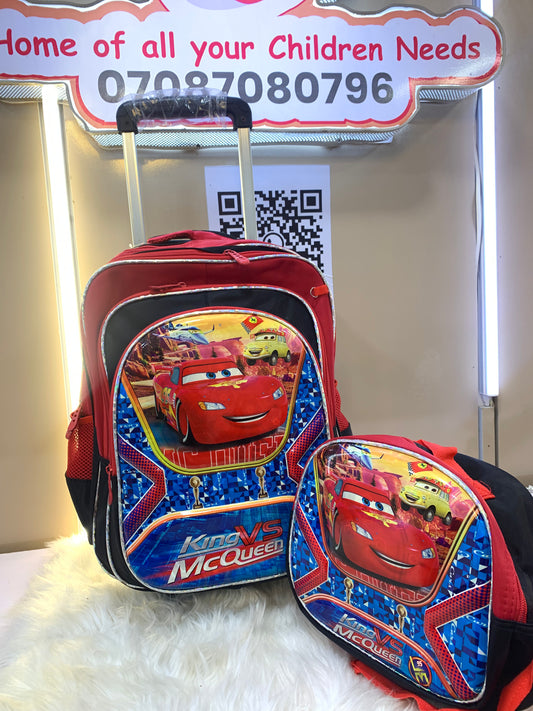 MCQUEEN TROLLEY BAG AND LUNCH BAG 4-8YRS