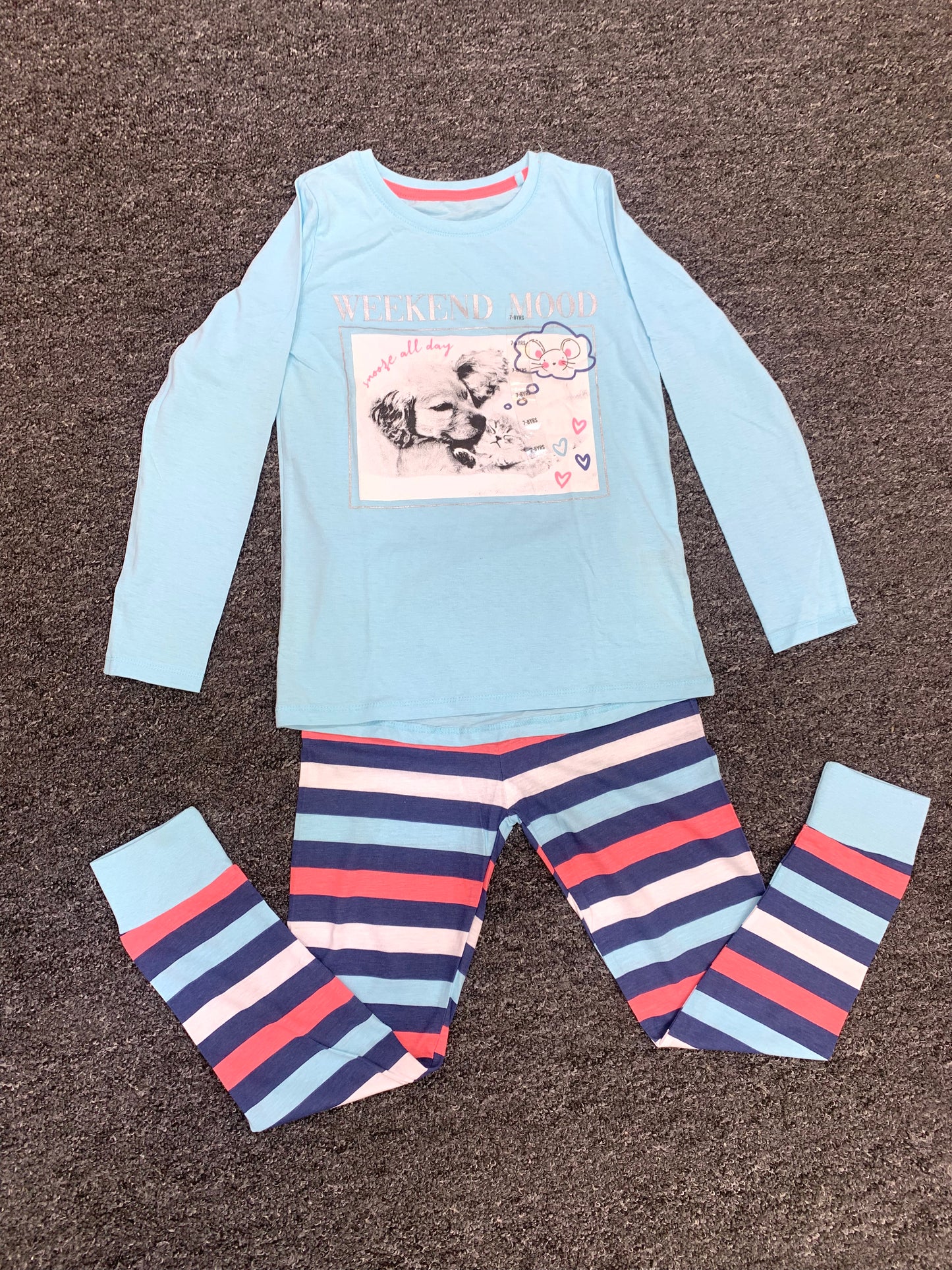 DUNNESSLEEP PYJAMA SET 2PCS SET (WEEKEND MOOD)/7-8YEARS