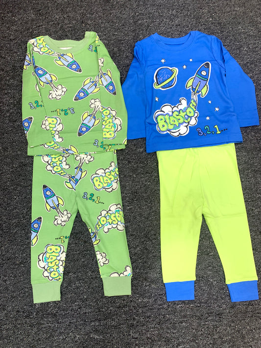 DUNNESSLEEP 2 PACK MIX N MATCH PYJAMA(BLAST OFF)/12-18MONTHS