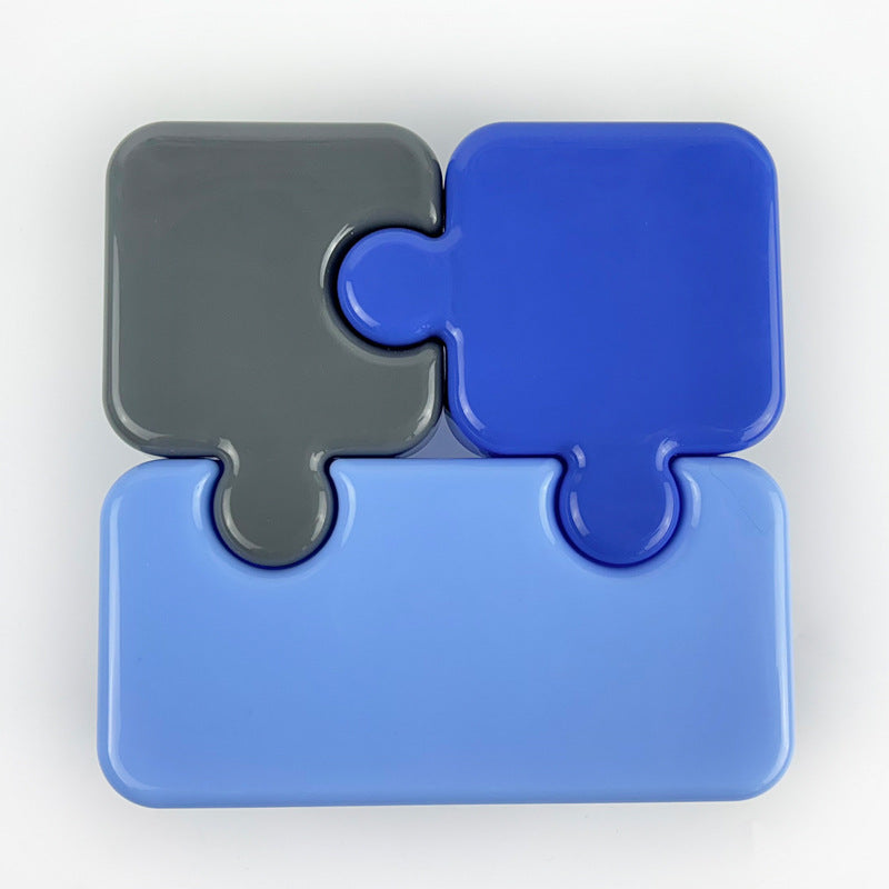 PUZZLE BLOCK THEMED LUNCH SNACK BOX PLATE