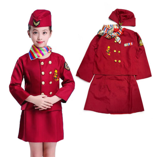 LE SHENG AIR HOSTESS KIDS CAREER COSTUME/3-10YRS