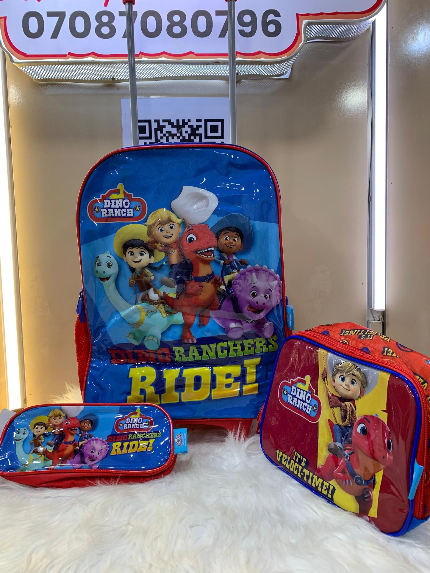 DINO RANCH KIDS TROLLEY BAG SET 4-7yrs