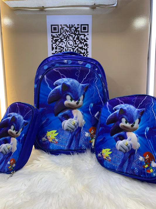 SONIC THE HEDGEHOG BACK PACK SET 4-7YRS