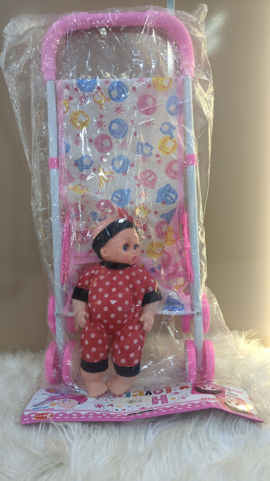 LOVELY BABY STROLLER TOY DOLL
